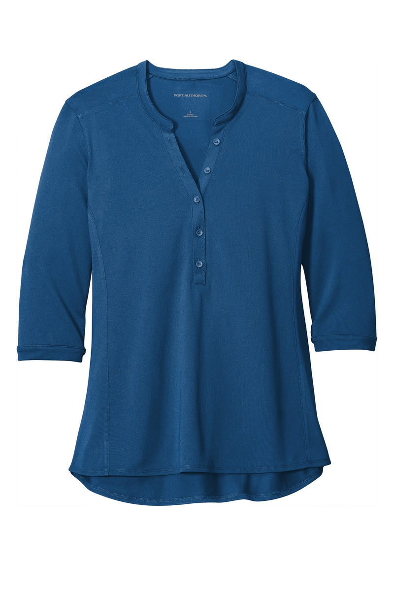 Port Authority   Women's UV Choice Pique Henley - True Blue