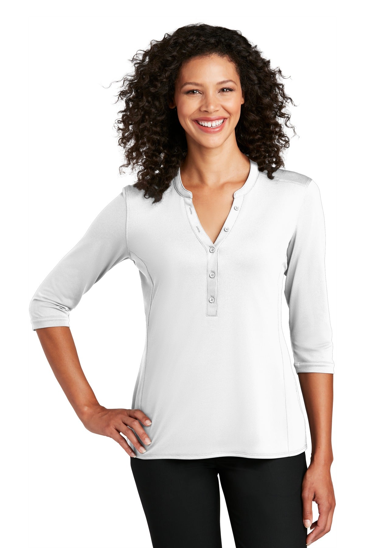 Port Authority   Women's UV Choice Pique Henley - White