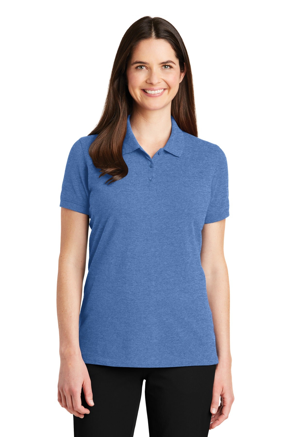 Port Authority Women's EZCotton Polo - Blue Heather