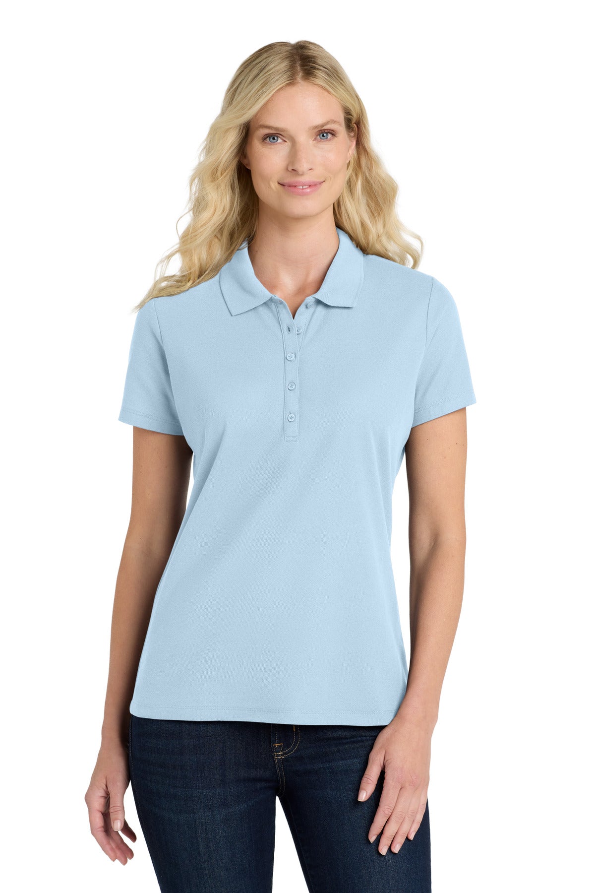 Port Authority Women's SuperPro React  Polo - Cloud Blue