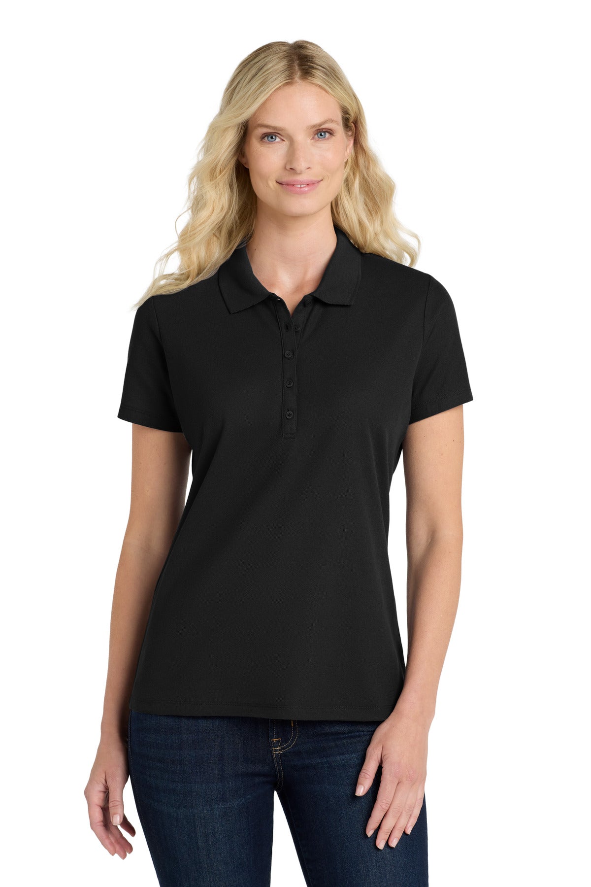 Port Authority Women's SuperPro React  Polo - Deep Black