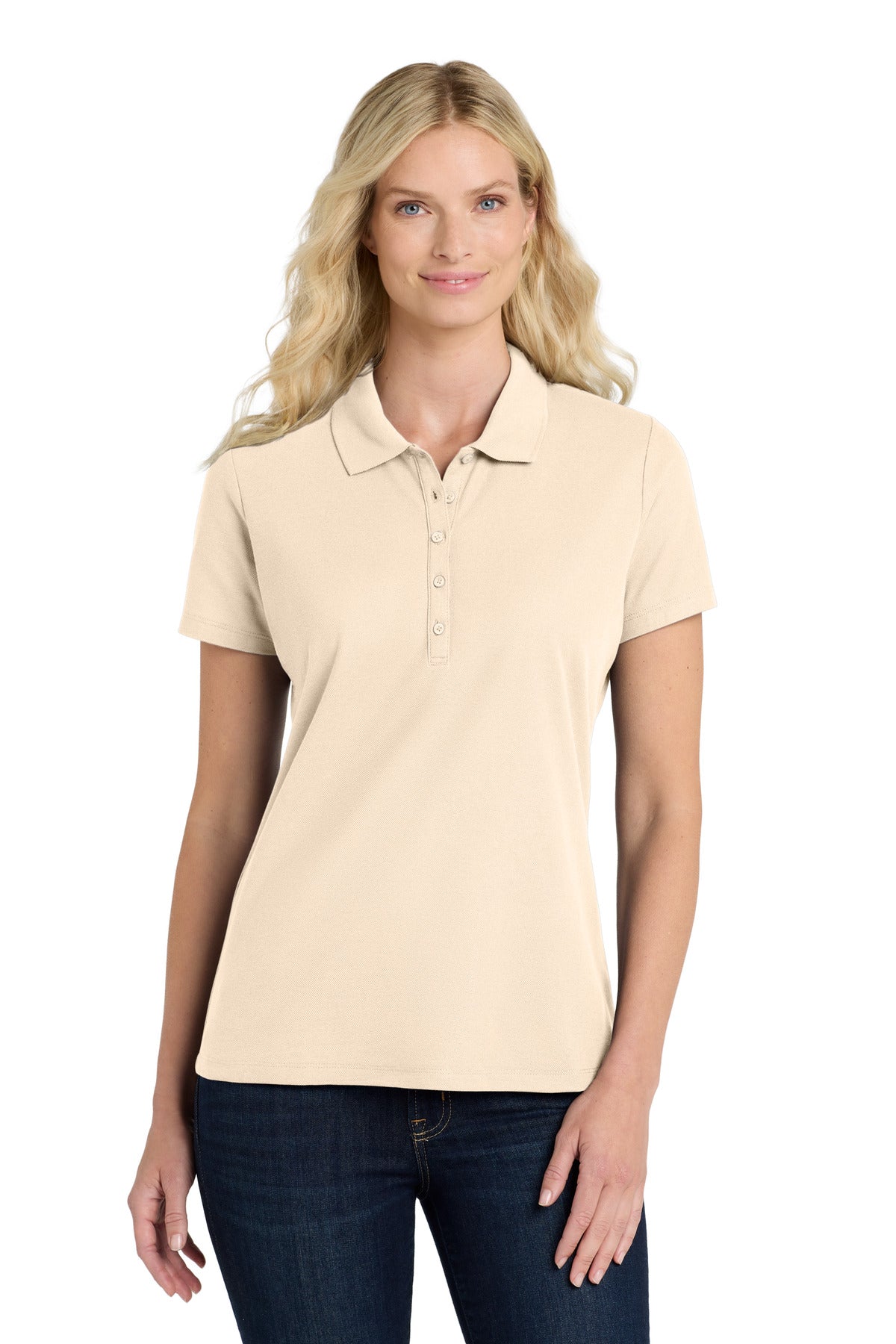 Port Authority Women's SuperPro React  Polo - Ecru
