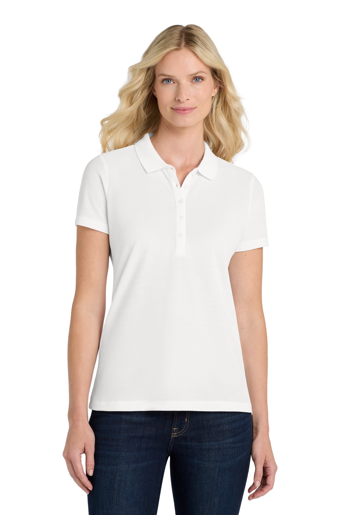 Port Authority Women's SuperPro React  Polo - White