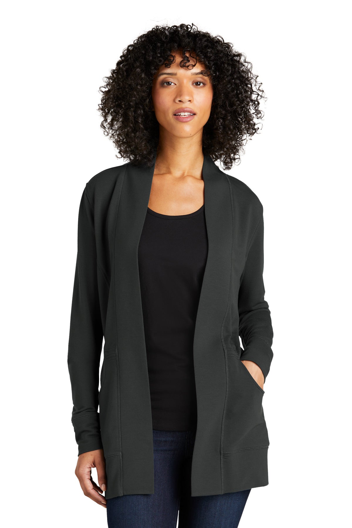 Port Authority Women's Microterry Cardigan - Charcoal