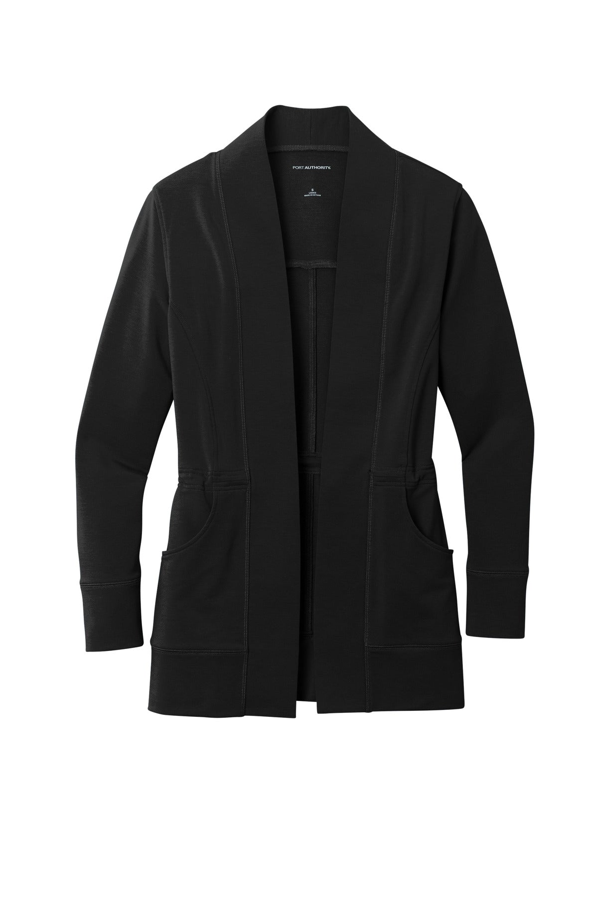 Port Authority Women's Microterry Cardigan - Deep Black