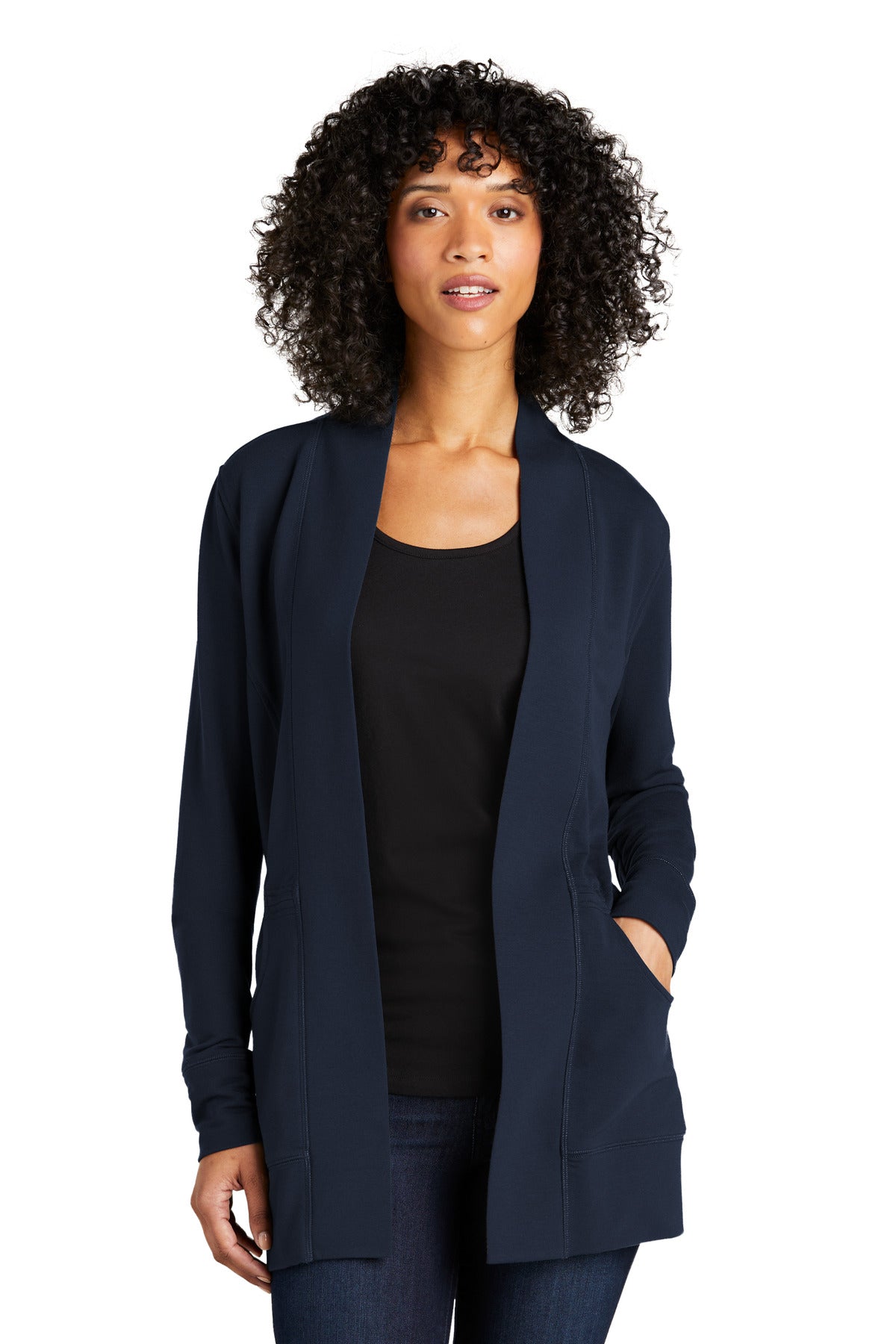 Port Authority Women's Microterry Cardigan - River Blue Navy