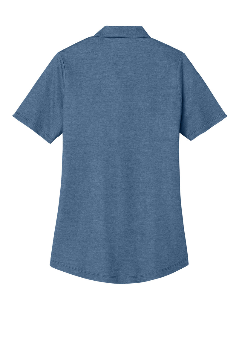 Port Authority Women's Fine Pique Blend Polo - Aegean Blue Heather