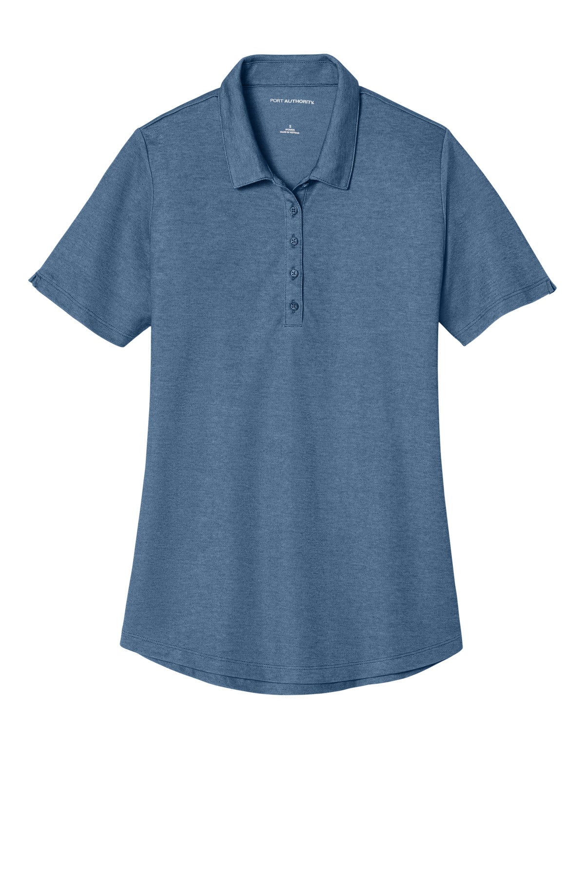 Port Authority Women's Fine Pique Blend Polo - Aegean Blue Heather