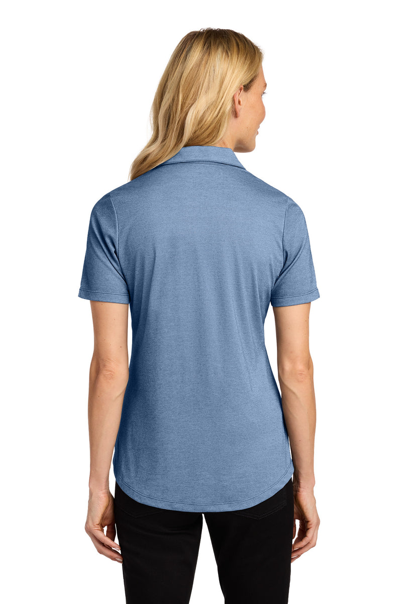 Port Authority Women's Fine Pique Blend Polo - Aegean Blue Heather