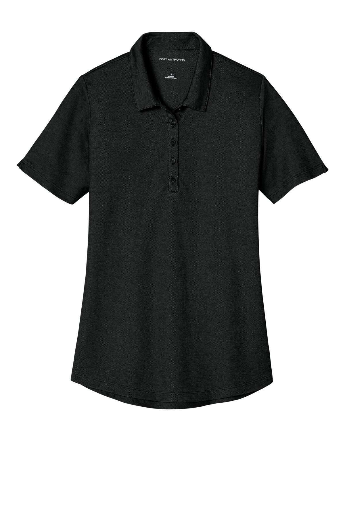 Port Authority Women's Fine Pique Blend Polo - Black Heather