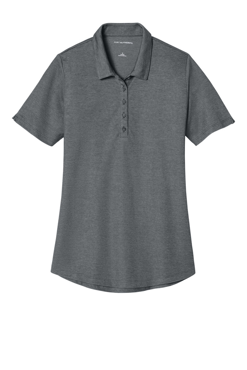 Port Authority Women's Fine Pique Blend Polo - Charcoal Heather