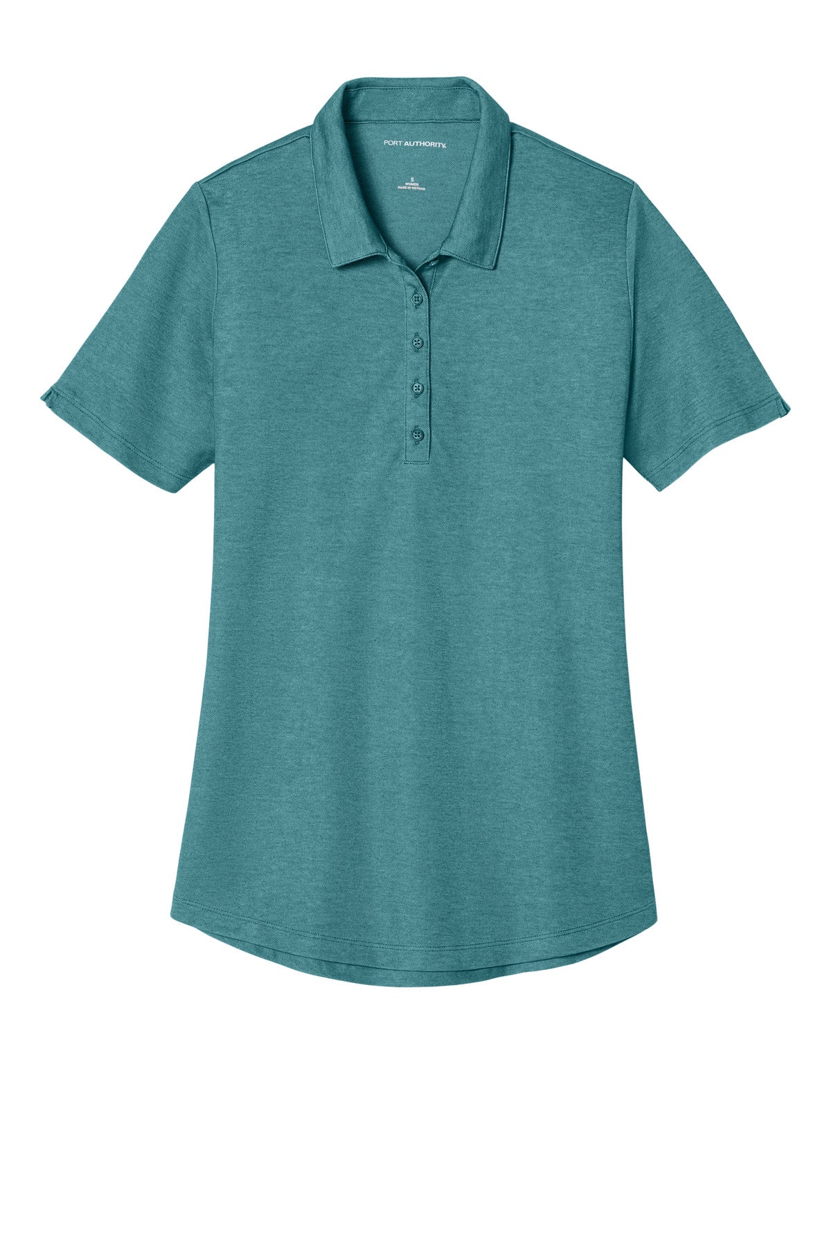 Port Authority Women's Fine Pique Blend Polo - Dark Teal Heather