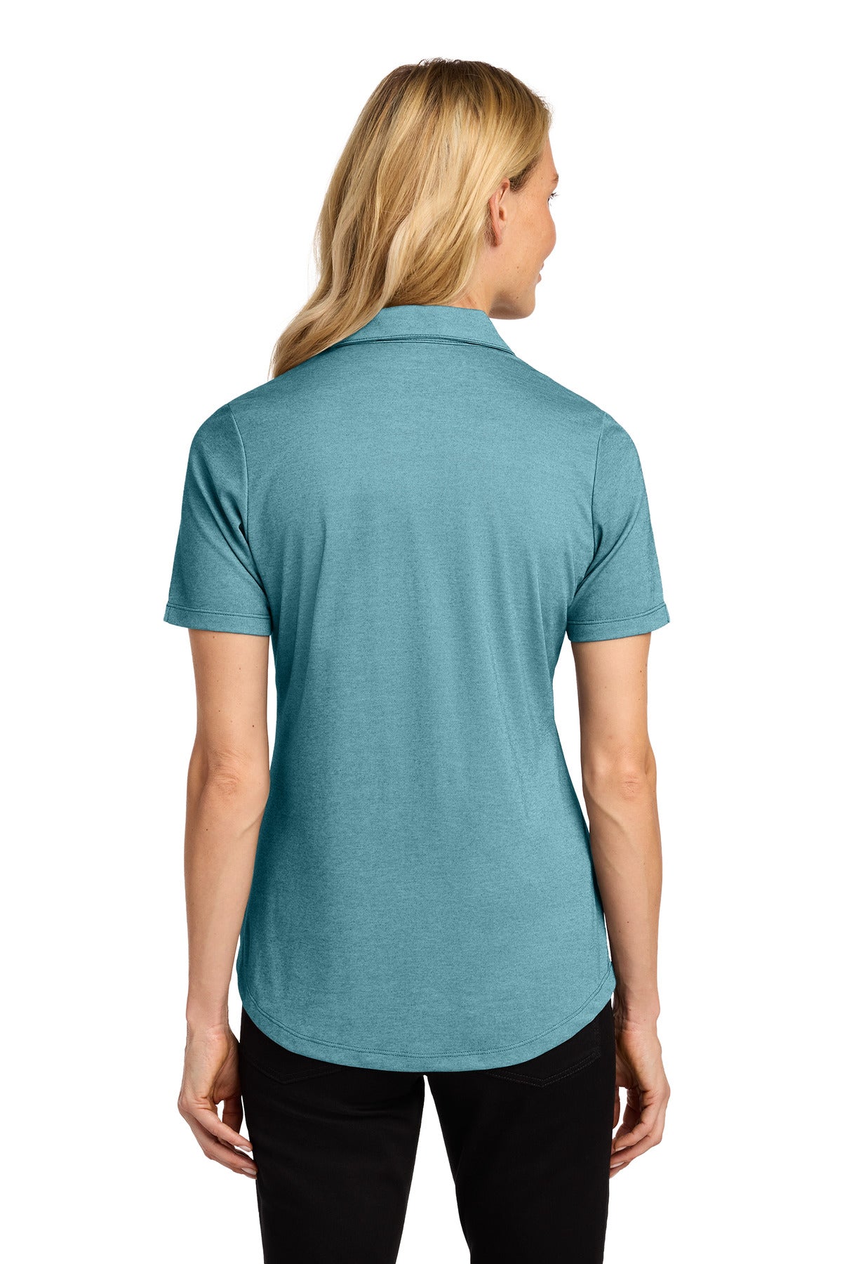 Port Authority Women's Fine Pique Blend Polo - Dark Teal Heather