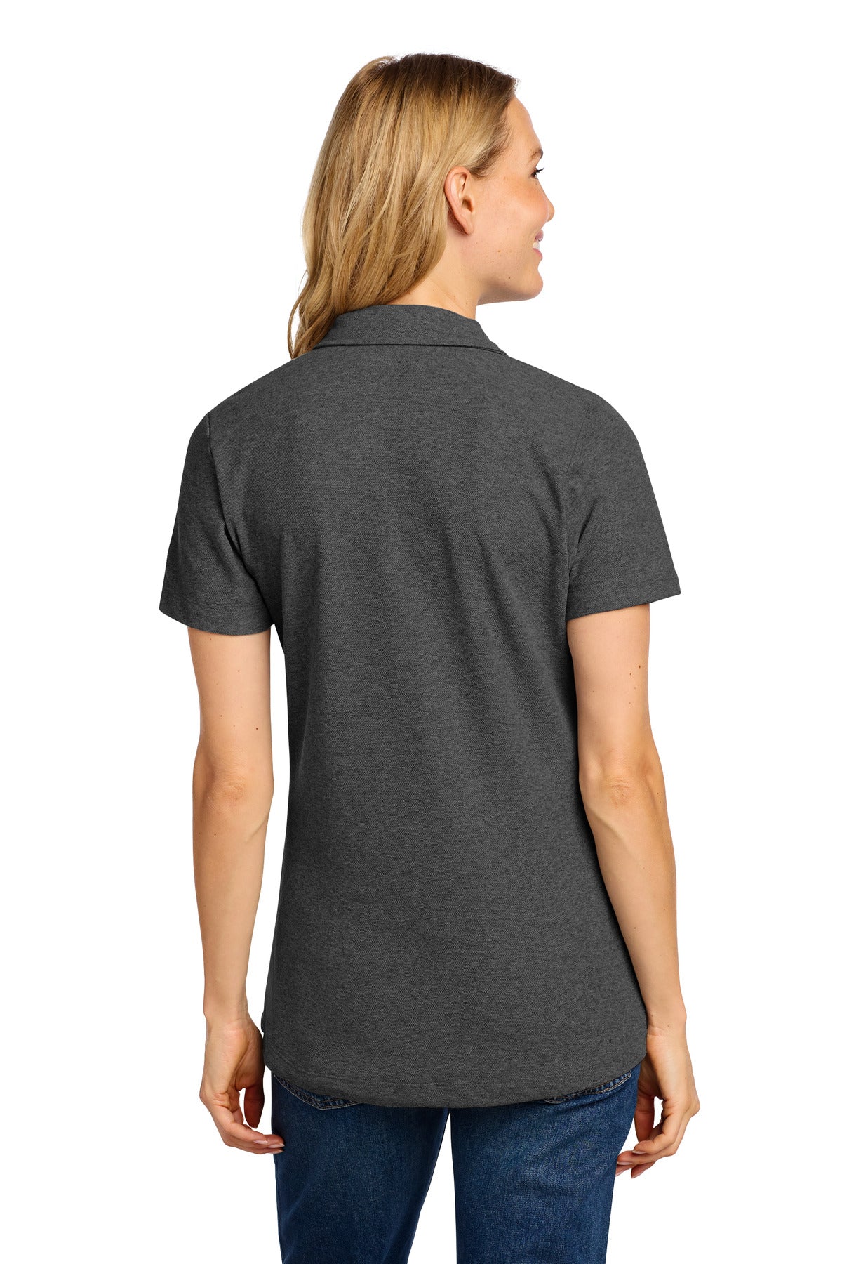 Port Authority Women's C-FREE Cotton Blend Pique Polo - Charcoal Heather