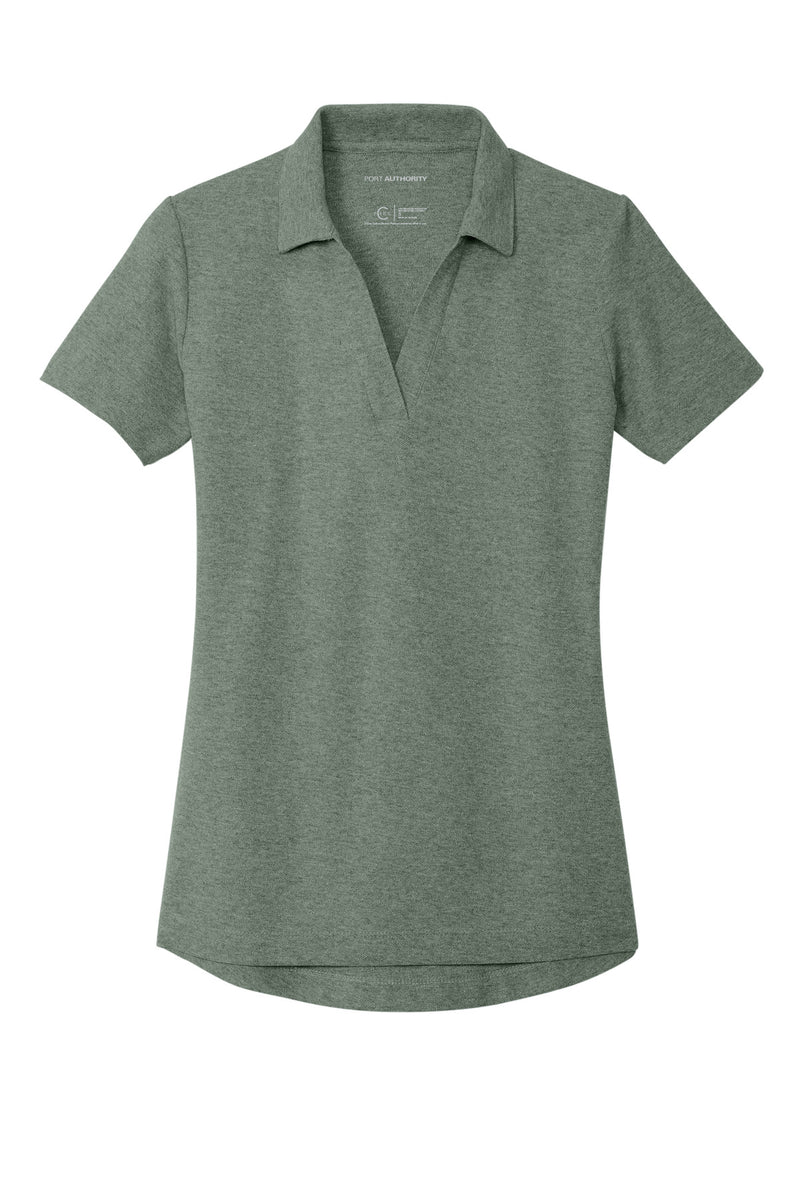 Port Authority Women's C-FREE Cotton Blend Pique Polo - Dark Green Heather