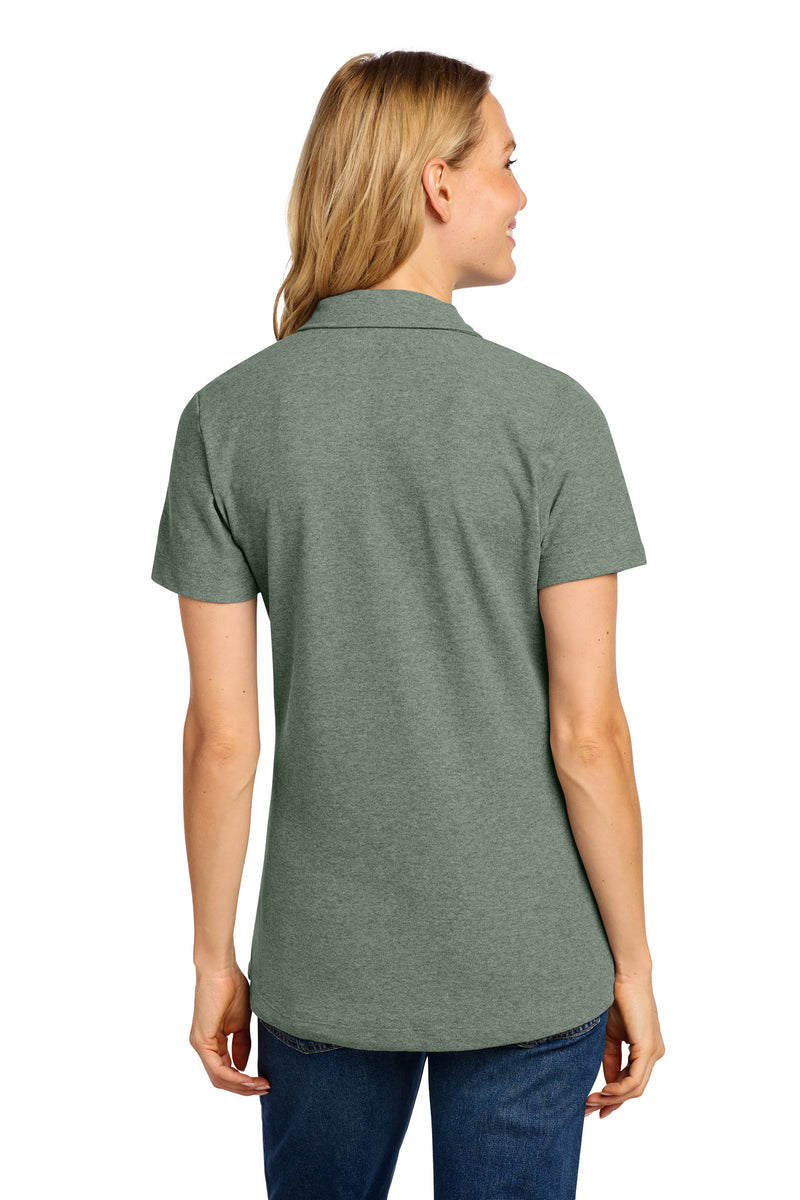 Port Authority Women's C-FREE Cotton Blend Pique Polo - Dark Green Heather