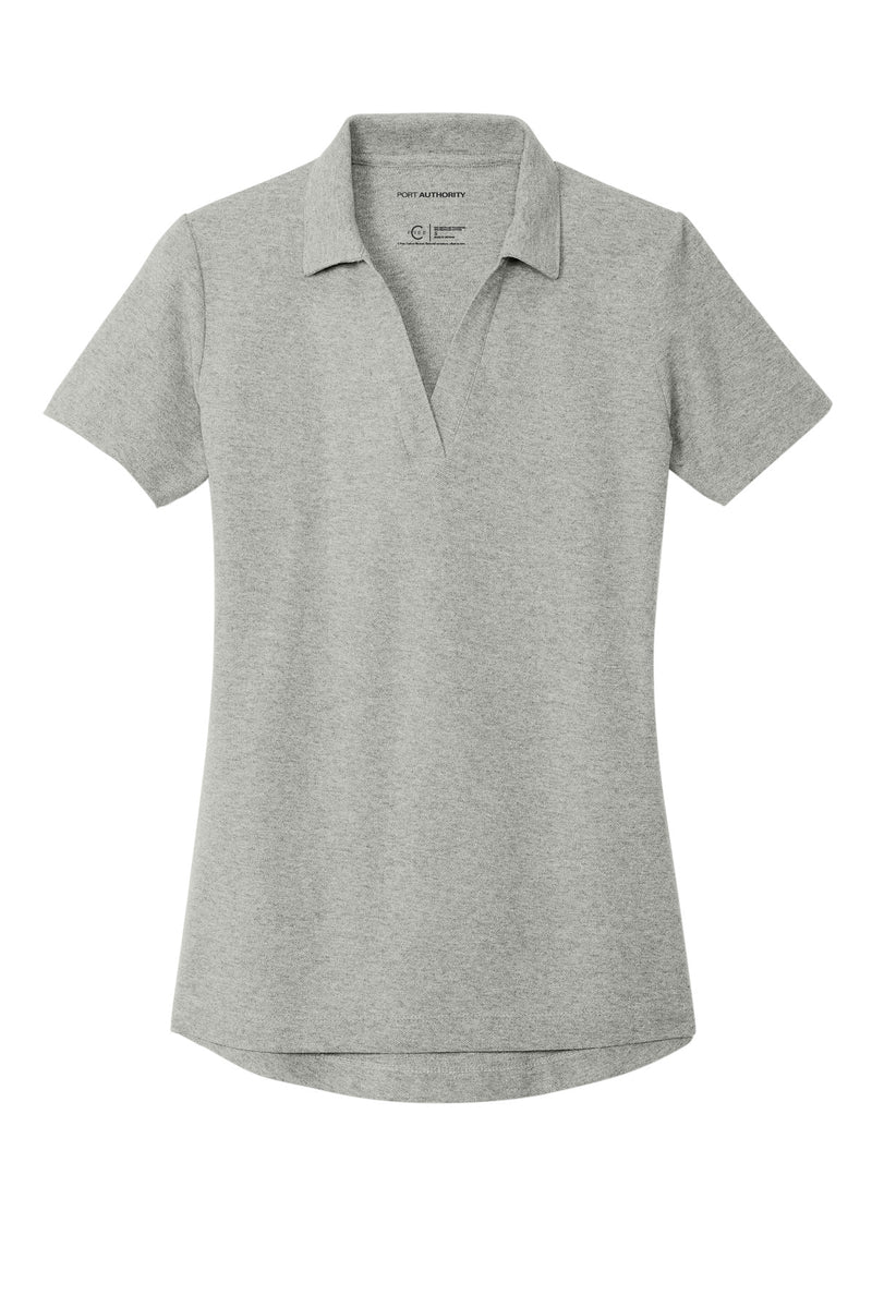 Port Authority Women's C-FREE Cotton Blend Pique Polo - Deep Smoke Heather