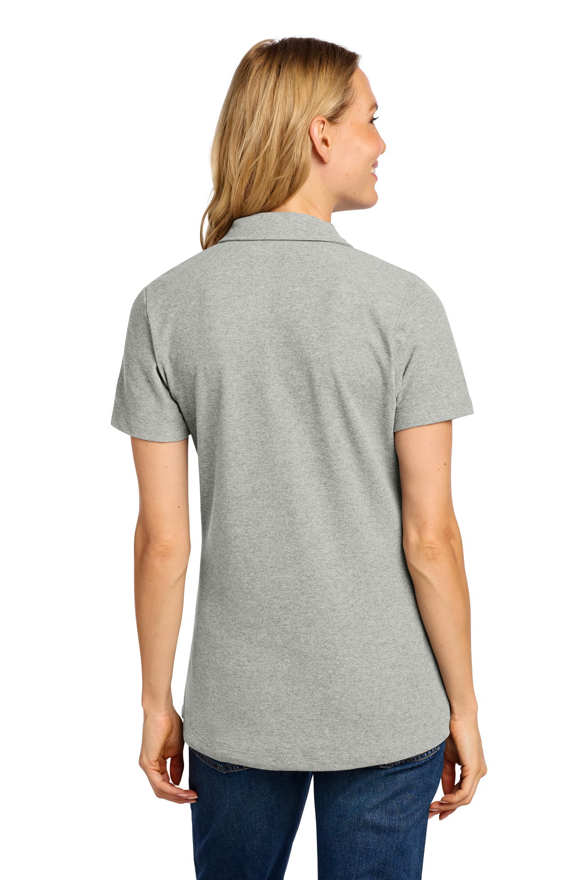 Port Authority Women's C-FREE Cotton Blend Pique Polo - Deep Smoke Heather