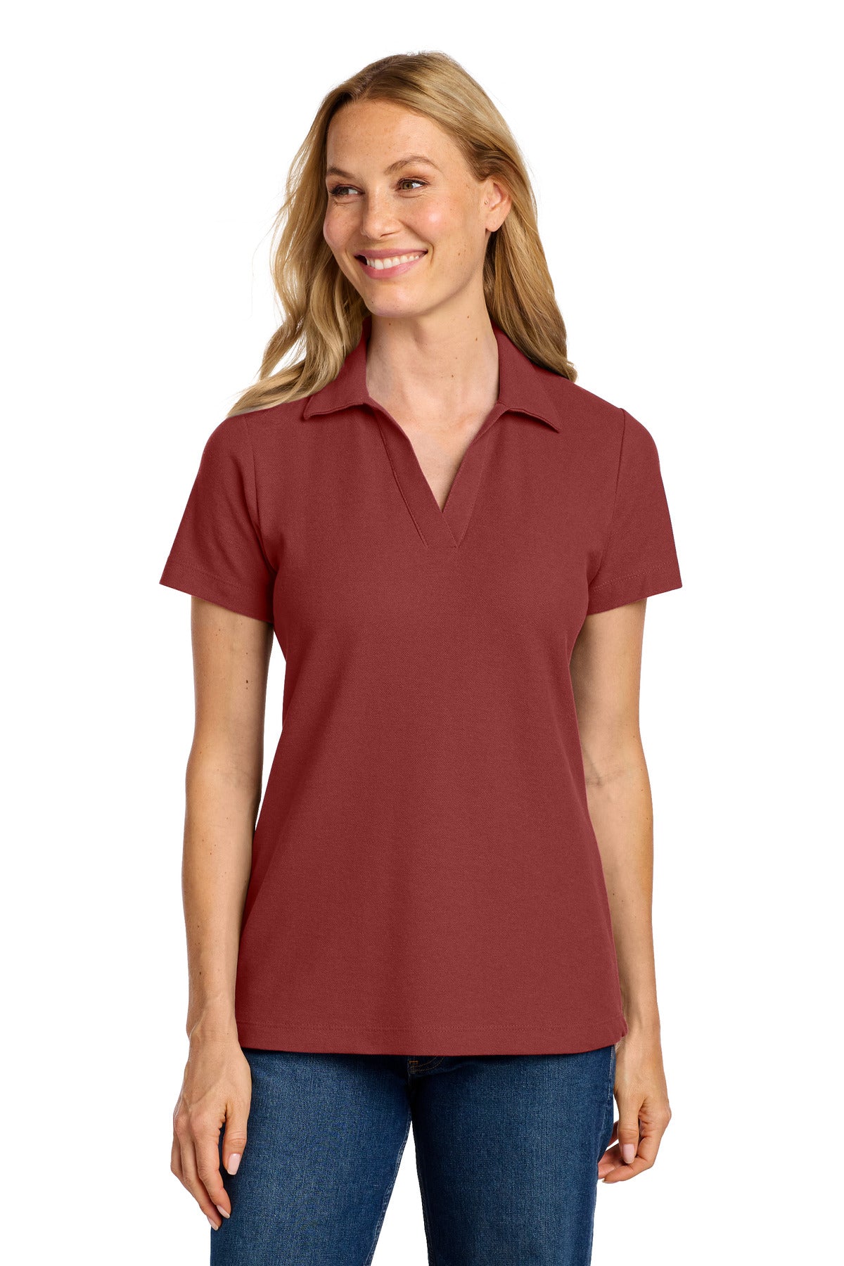 Port Authority Women's C-FREE Cotton Blend Pique Polo - Garnet