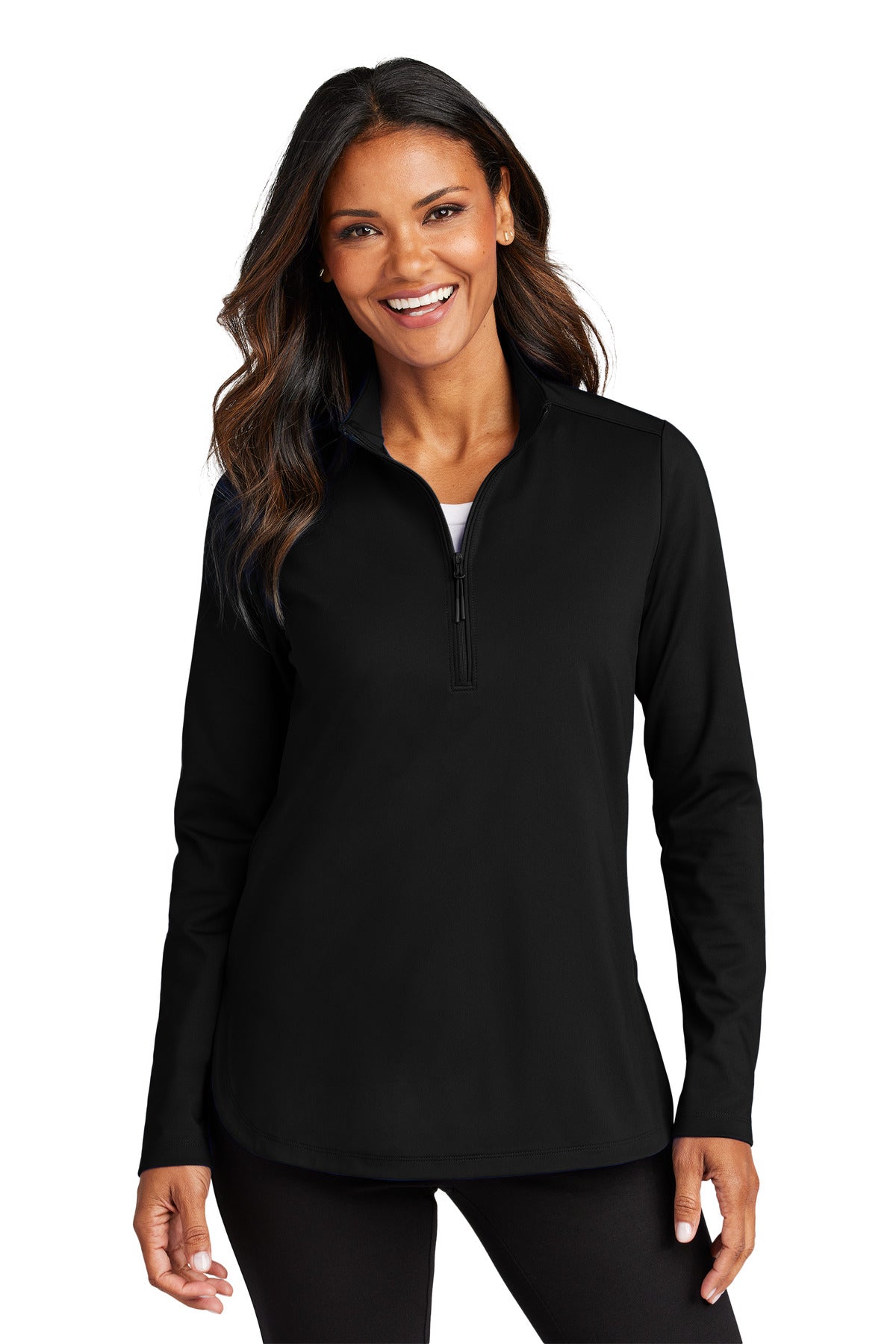 Port Authority Women's C-FREE Double Knit 1/4-Zip - Deep Black