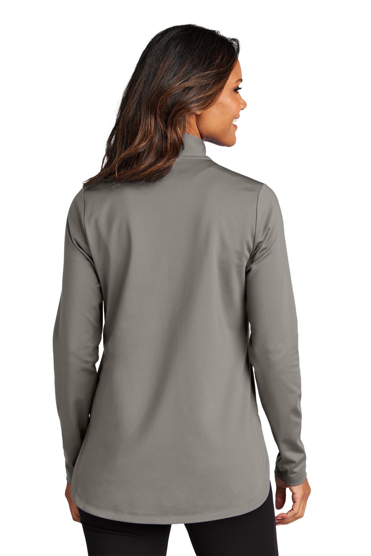 Port Authority Women's C-FREE Double Knit 1/4-Zip - Smoke Grey