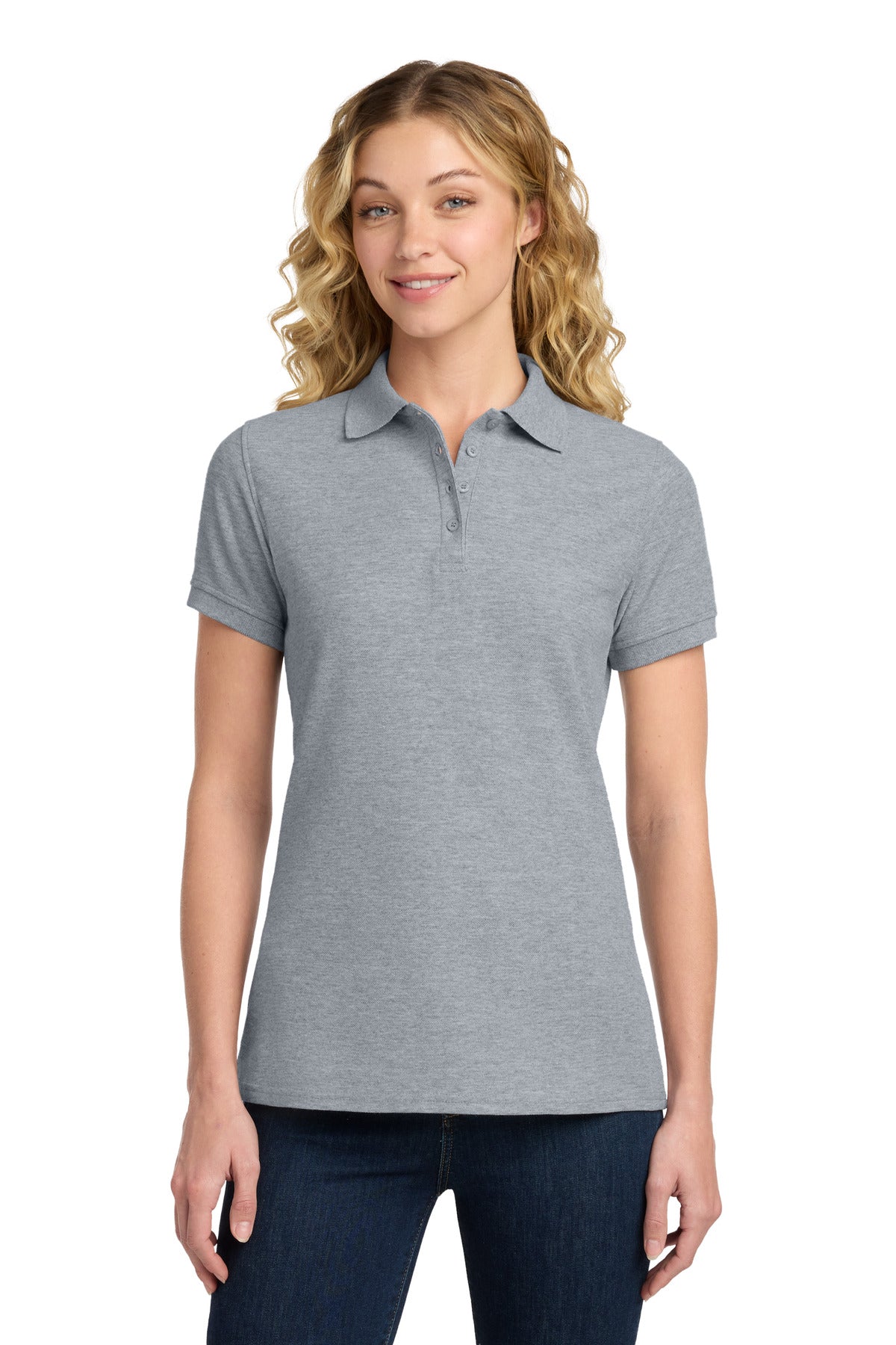 Port & Co Women's Core Blend Pique Polo - Athletic Heather