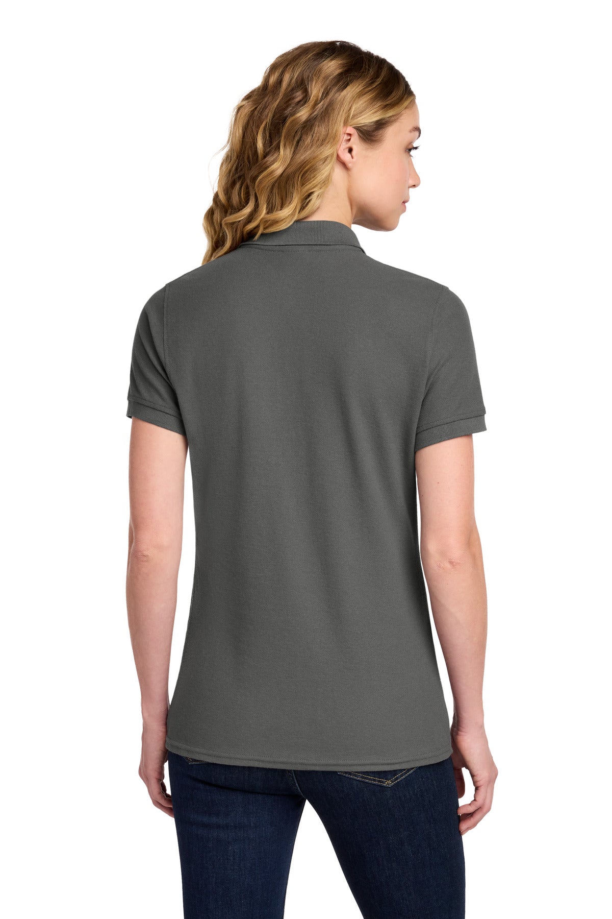Port & Co Women's Core Blend Pique Polo - Charcoal