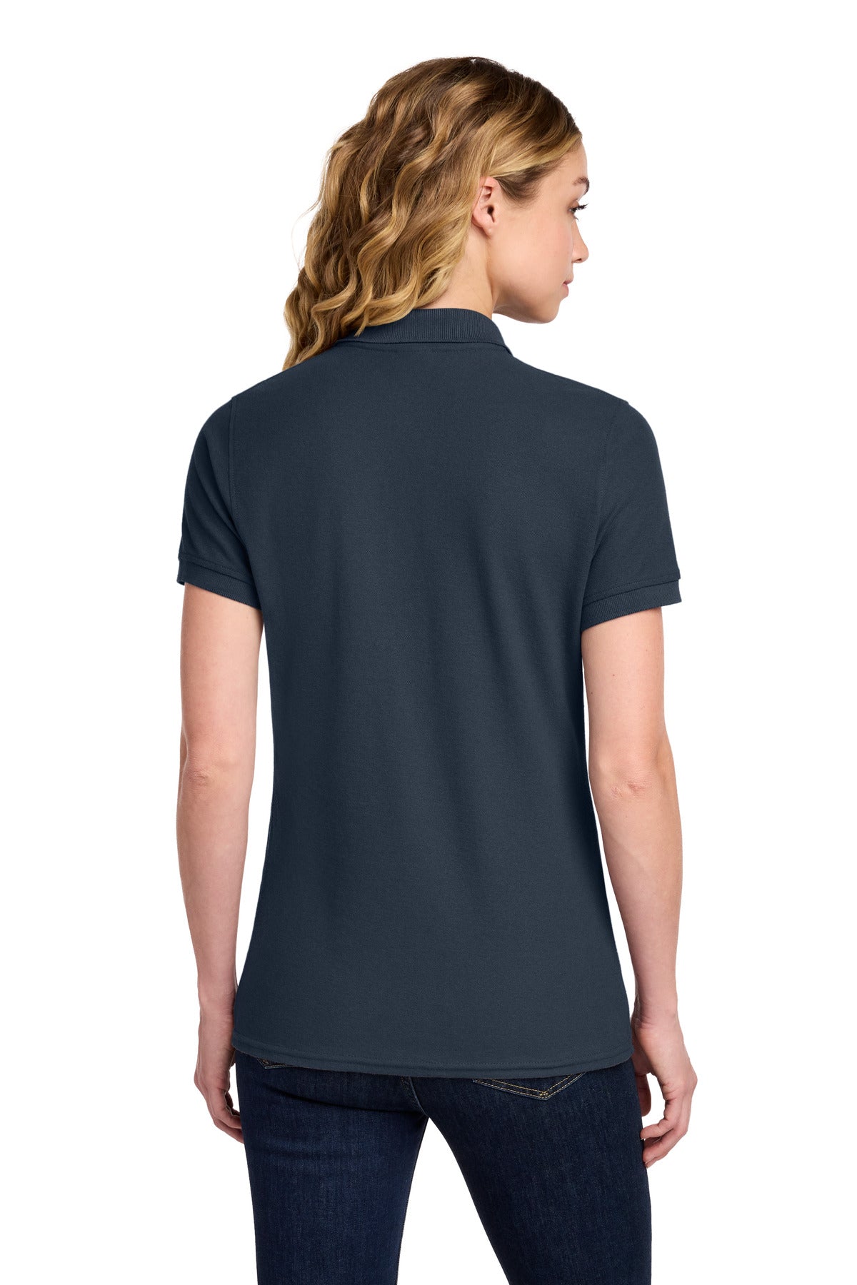 Port & Co Women's Core Blend Pique Polo - Deep Navy
