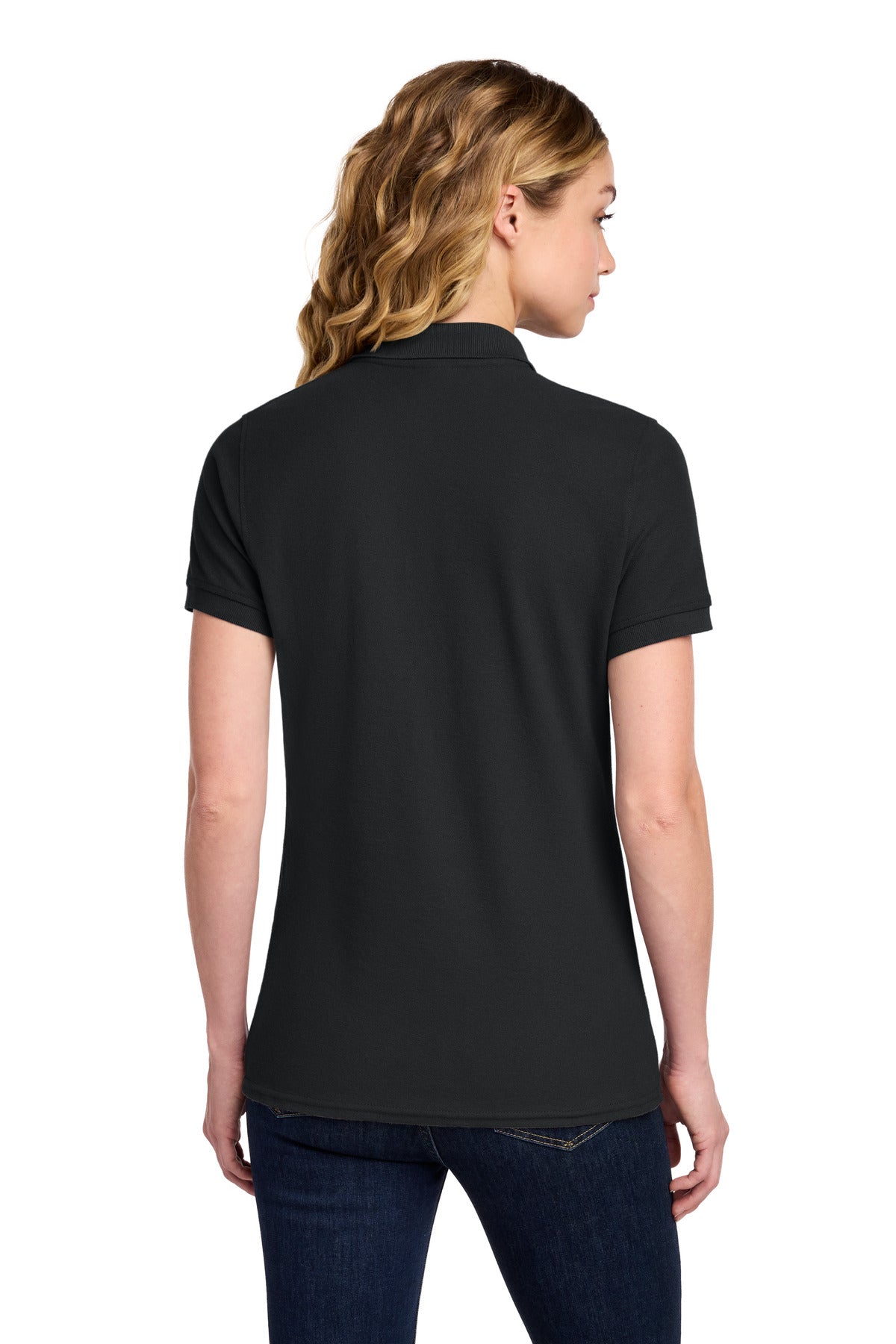 Port & Co Women's Core Blend Pique Polo - Jet Black