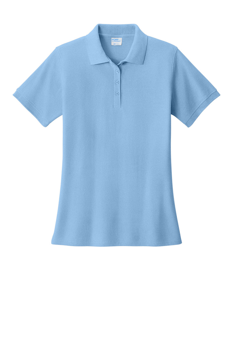 Port & Co Women's Core Blend Pique Polo - Light Blue