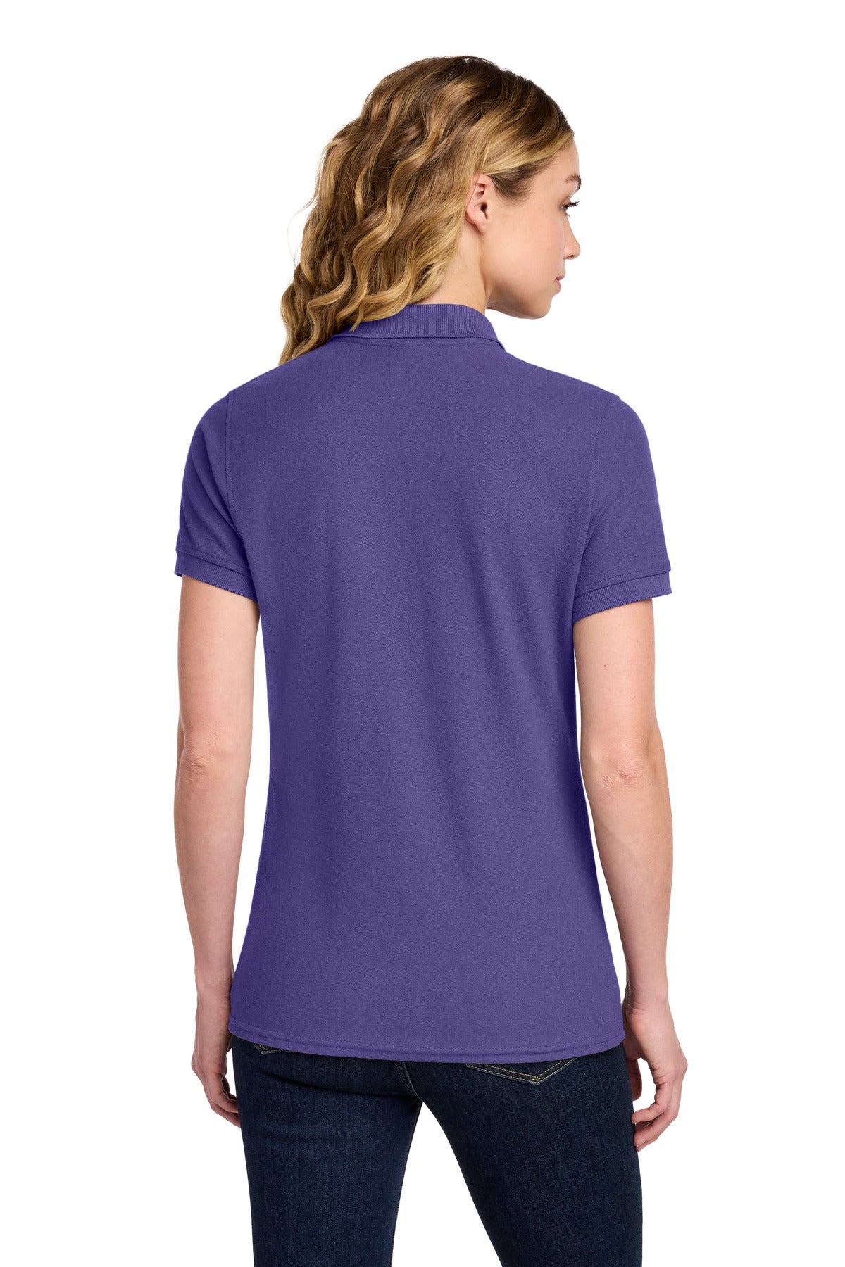 Port & Co Women's Core Blend Pique Polo - Purple