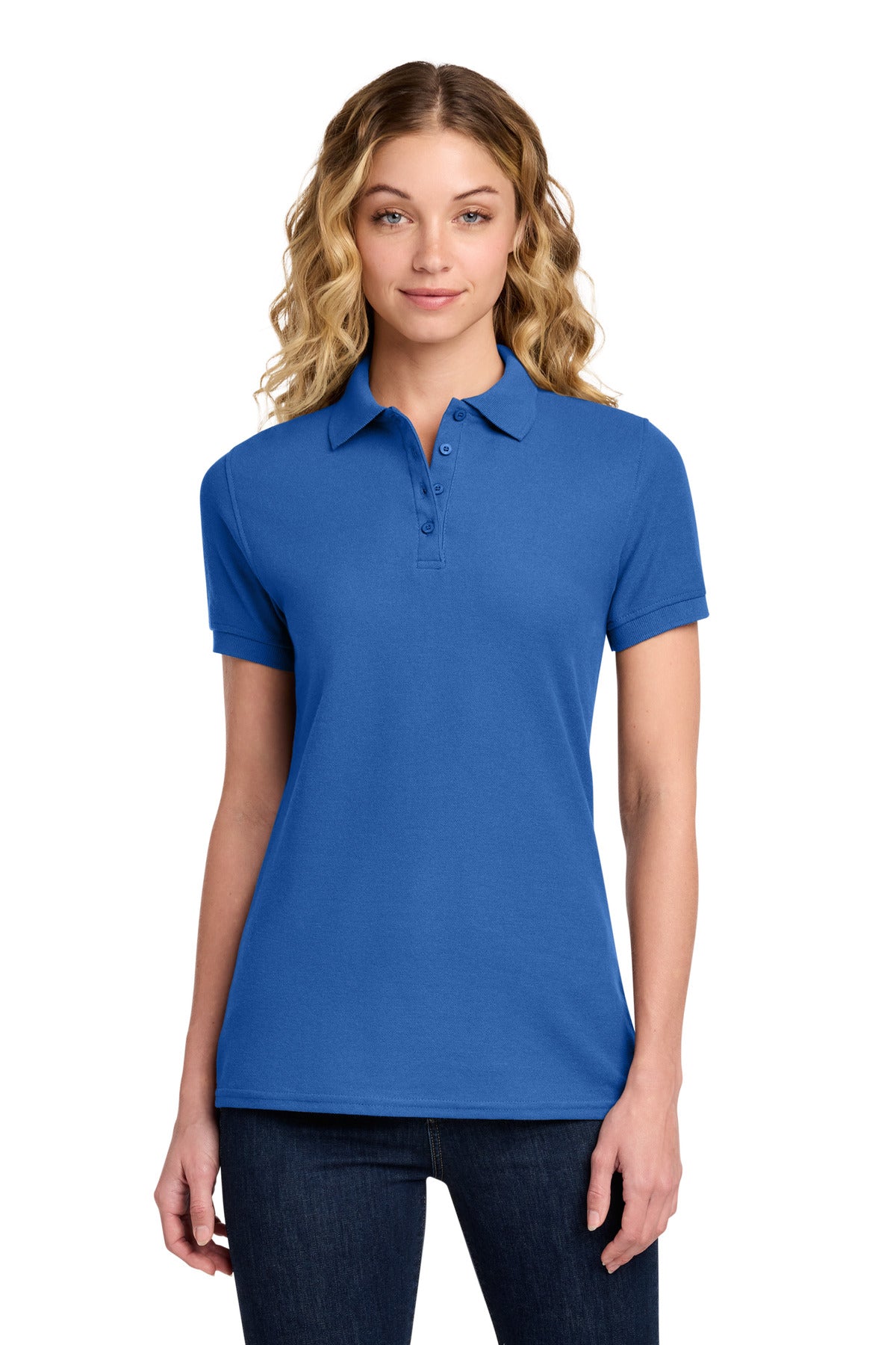 Port & Co Women's Core Blend Pique Polo - Royal