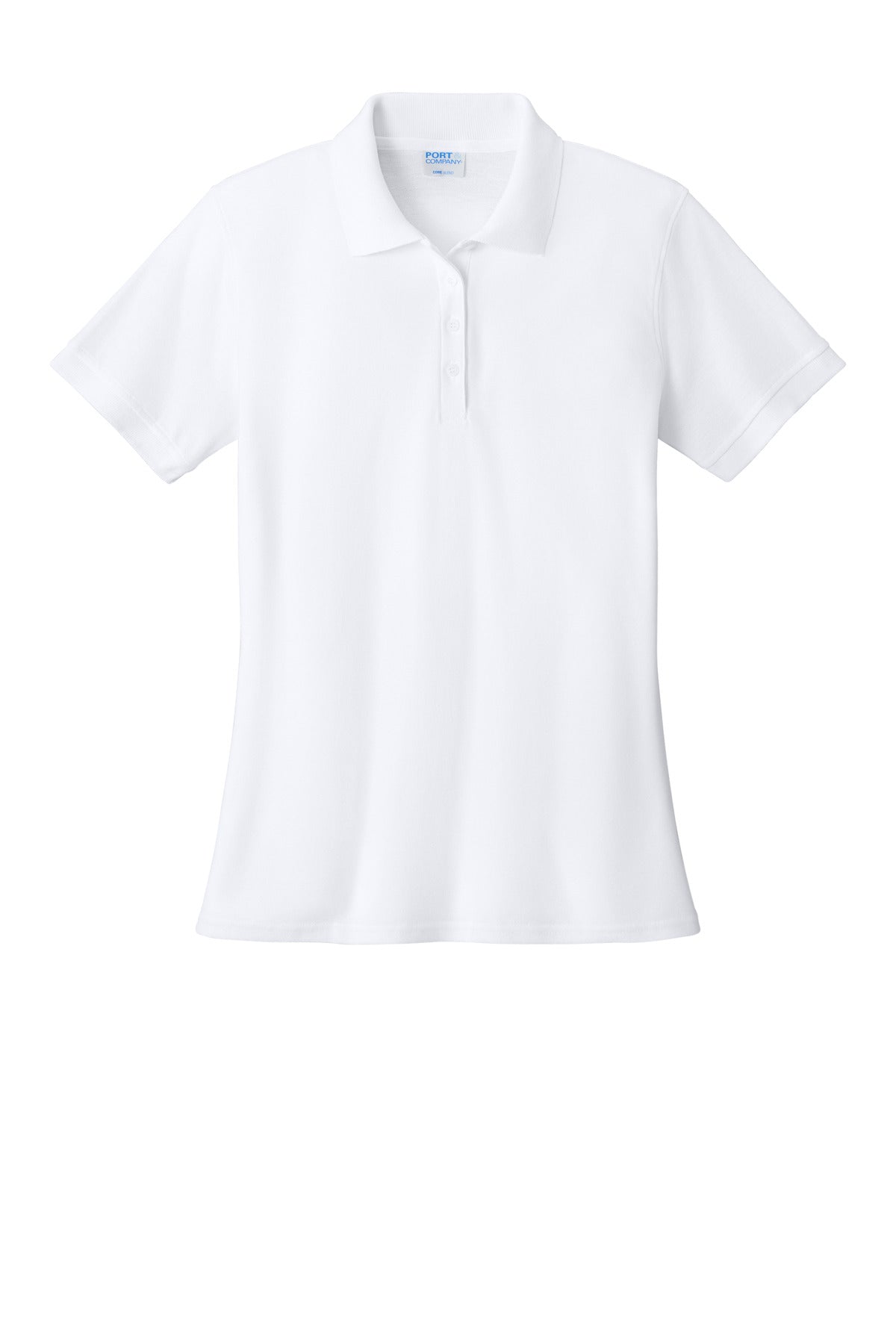 Port & Co Women's Core Blend Pique Polo - White