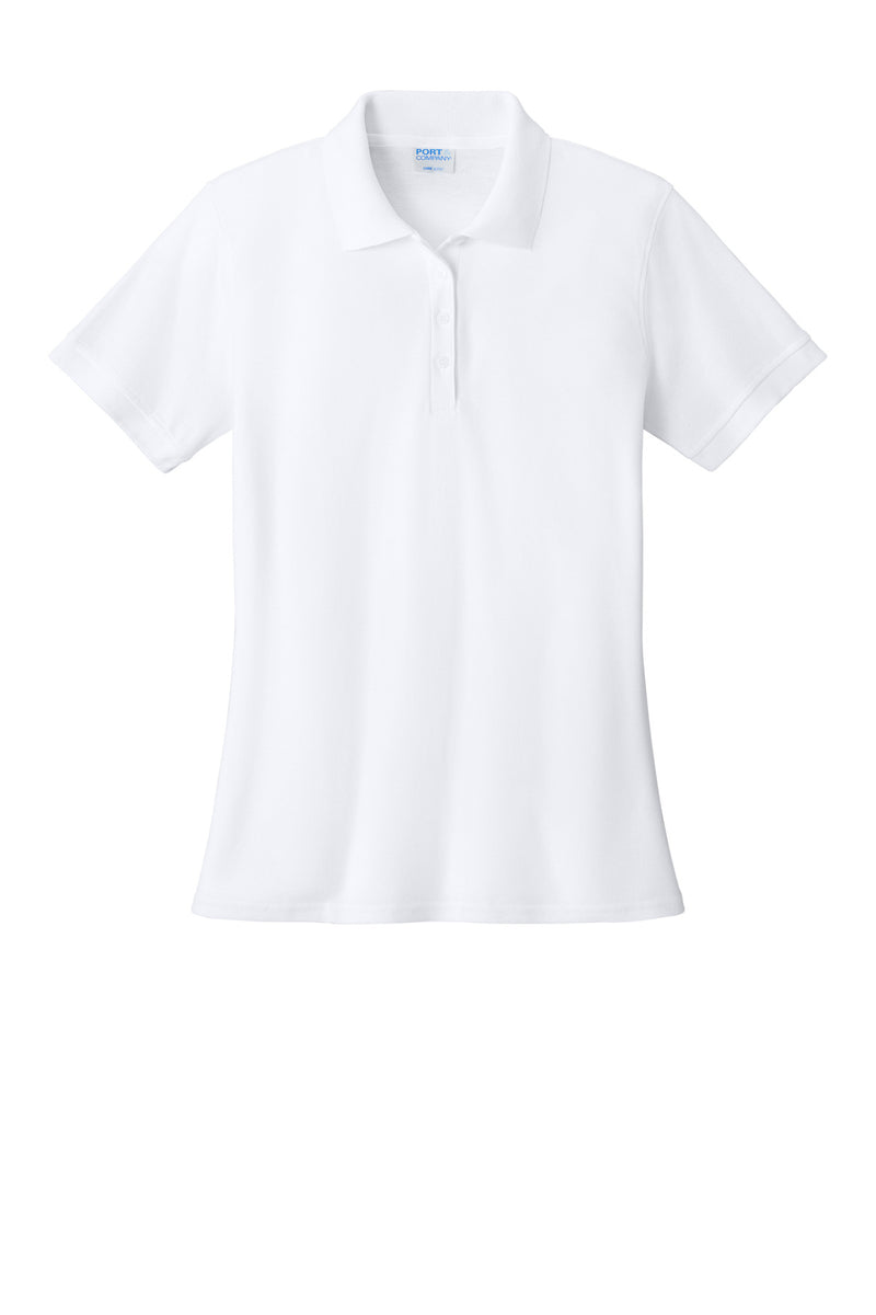Port & Co Women's Core Blend Pique Polo - White