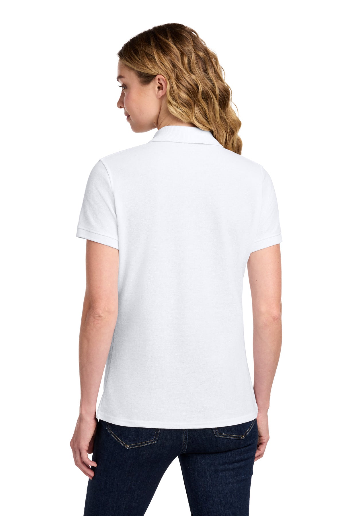 Port & Co Women's Core Blend Pique Polo - White