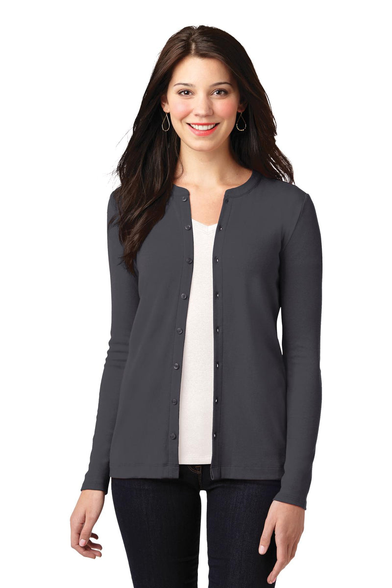 Port Authority Women's Concept Stretch Button-Front Cardigan - Grey Smoke