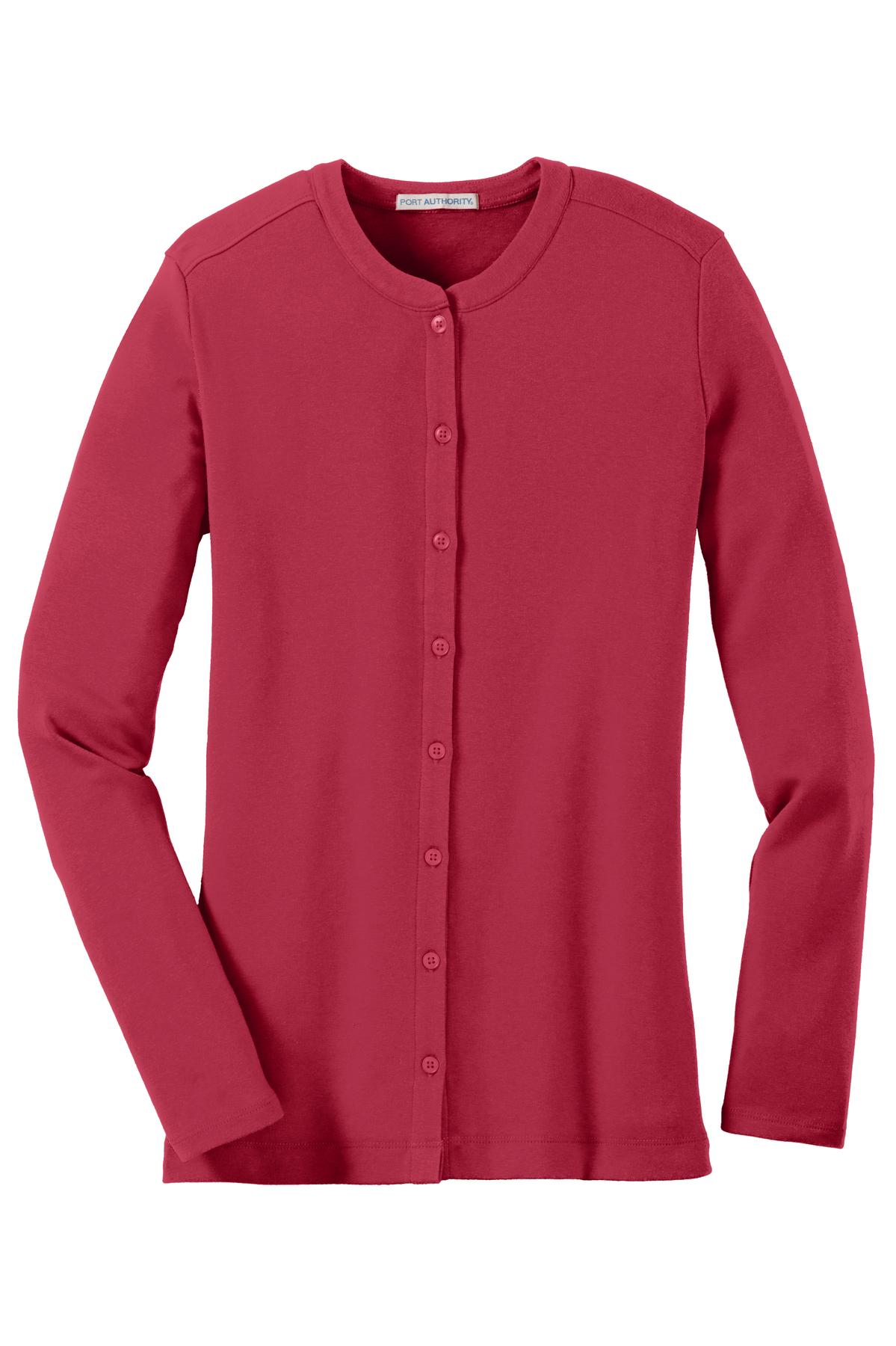 Port Authority Women's Concept Stretch Button-Front Cardigan - Rich Red