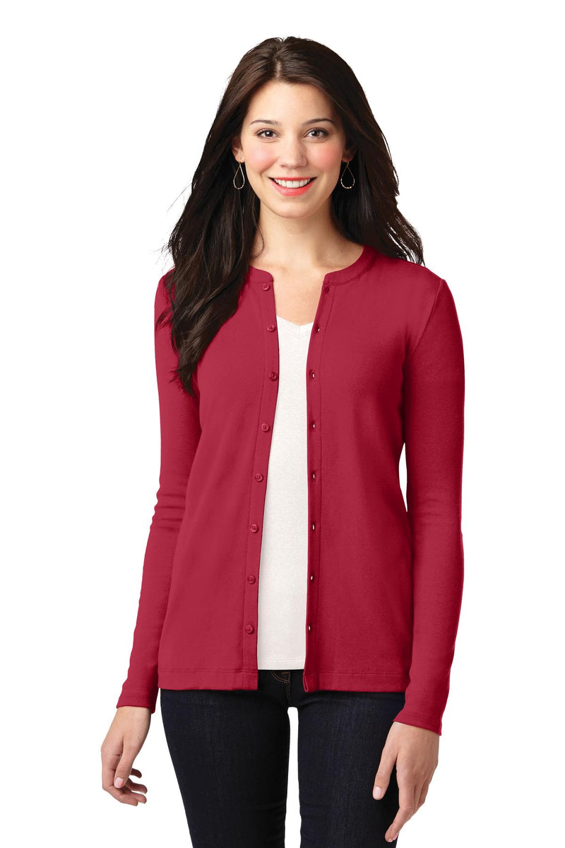 Port Authority Women's Concept Stretch Button-Front Cardigan - Rich Red