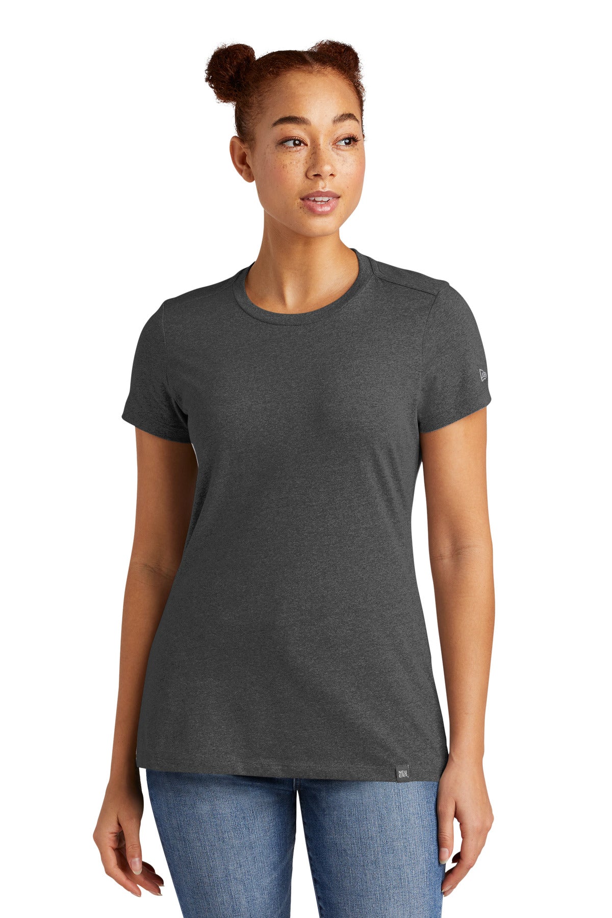 New Era  Ladies Heritage Blend Crew Tee - Black Heather