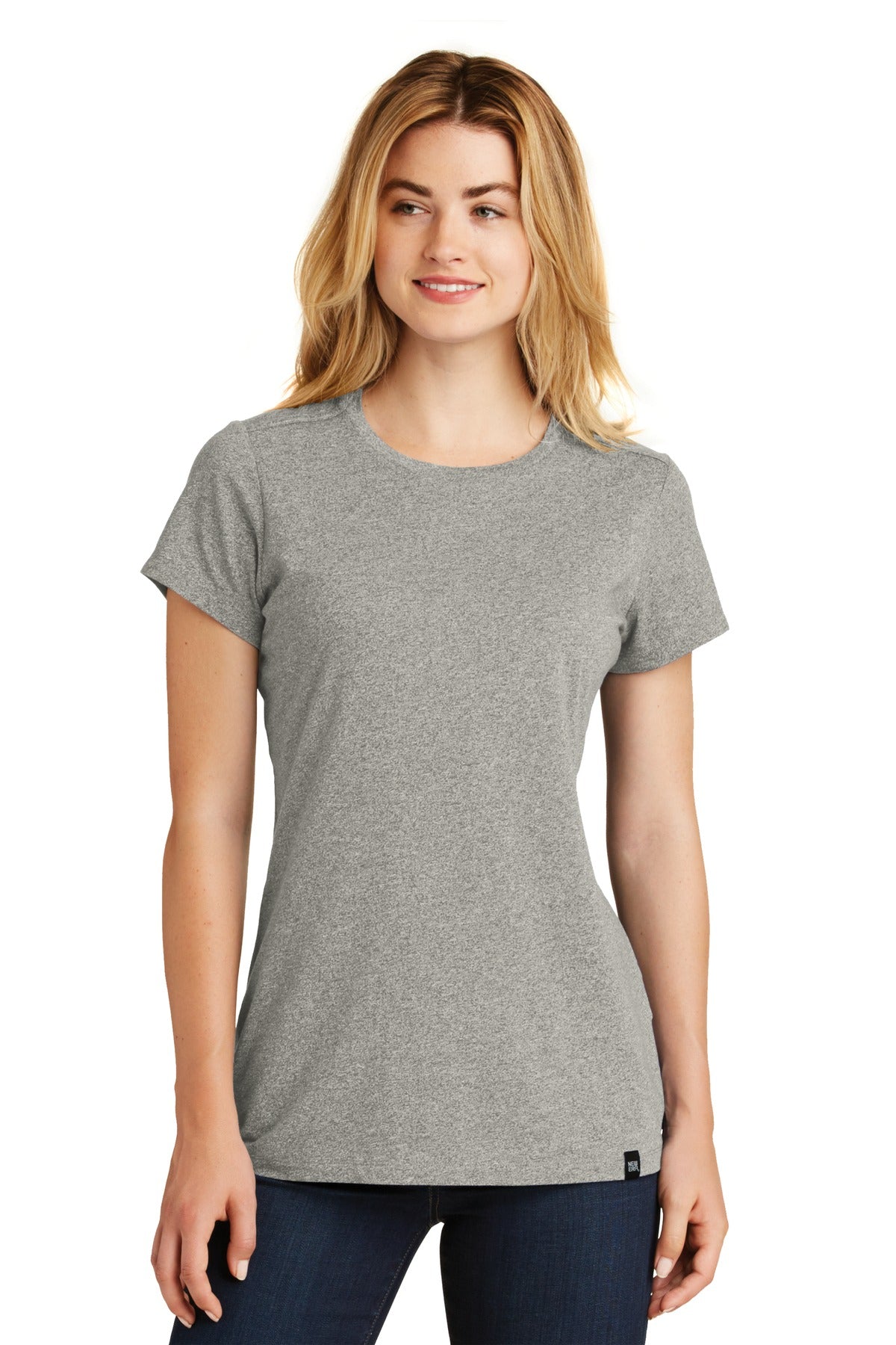New Era  Ladies Heritage Blend Crew Tee - Rainstorm Grey Heather