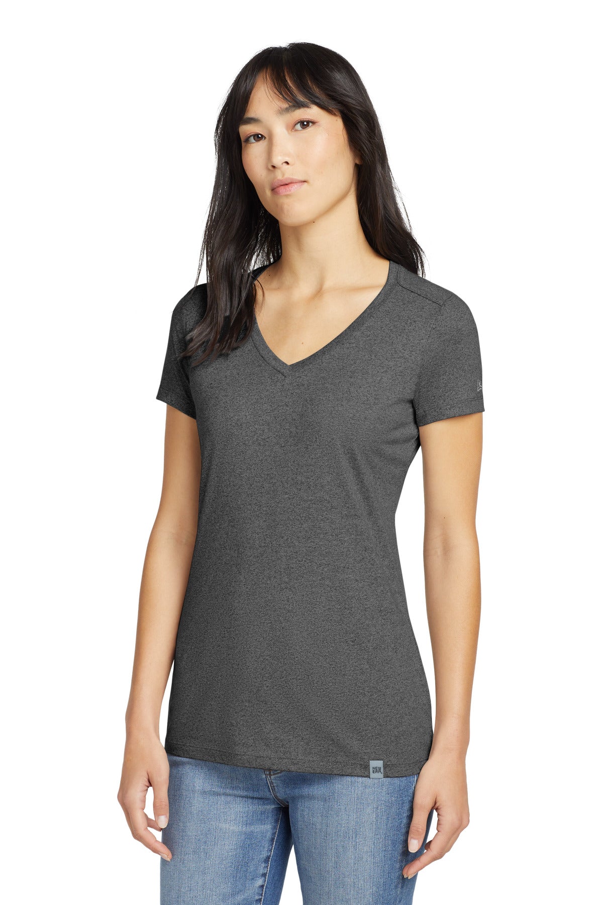 New Era  Women's Heritage Blend V-Neck Tee - Black Heather