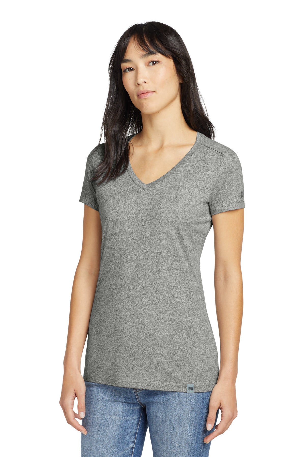 New Era  Women's Heritage Blend V-Neck Tee - Light Graphite Twist