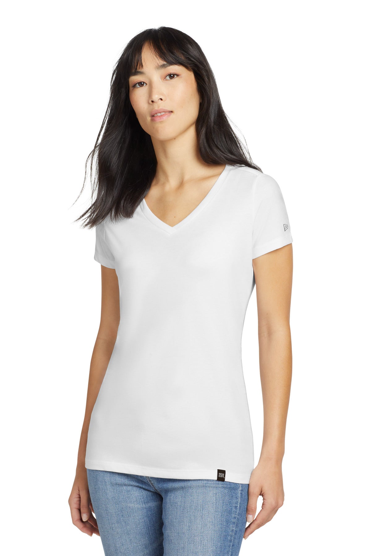 New Era  Women's Heritage Blend V-Neck Tee - White