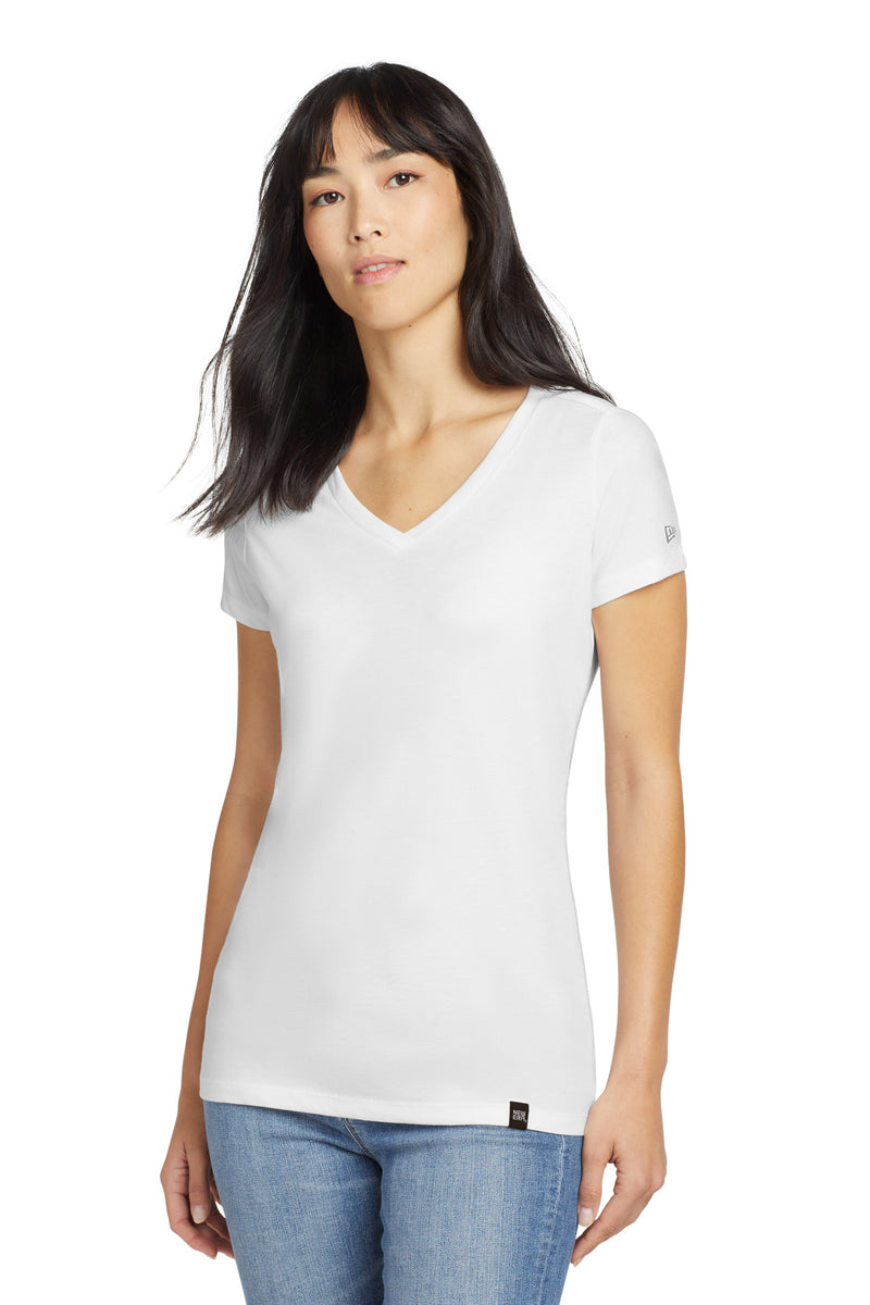 New Era  Women's Heritage Blend V-Neck Tee - White