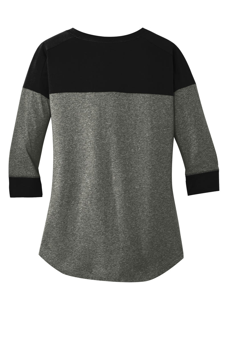 New Era  Women's Heritage Blend 3/4-Sleeve Baseball Raglan Tee - Black/ Black Twist