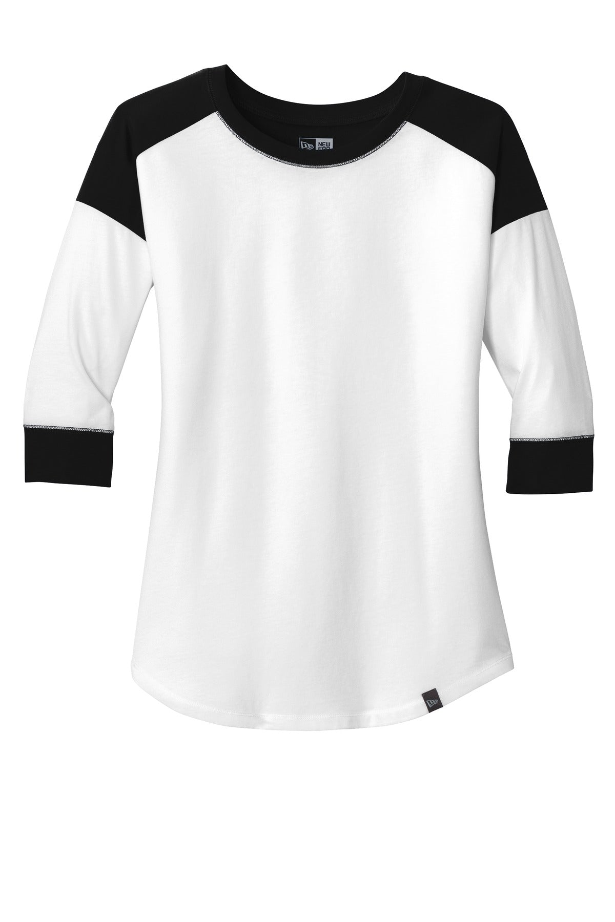 New Era  Women's Heritage Blend 3/4-Sleeve Baseball Raglan Tee - Black/ White