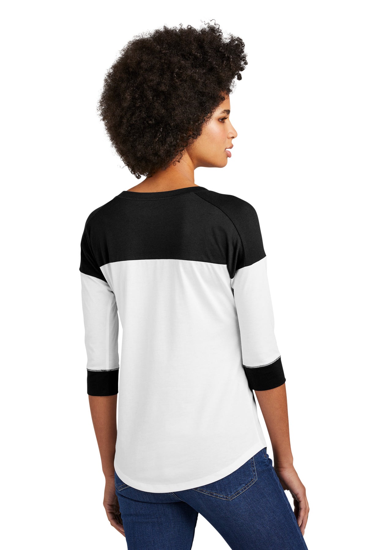 New Era  Women's Heritage Blend 3/4-Sleeve Baseball Raglan Tee - Black/ White