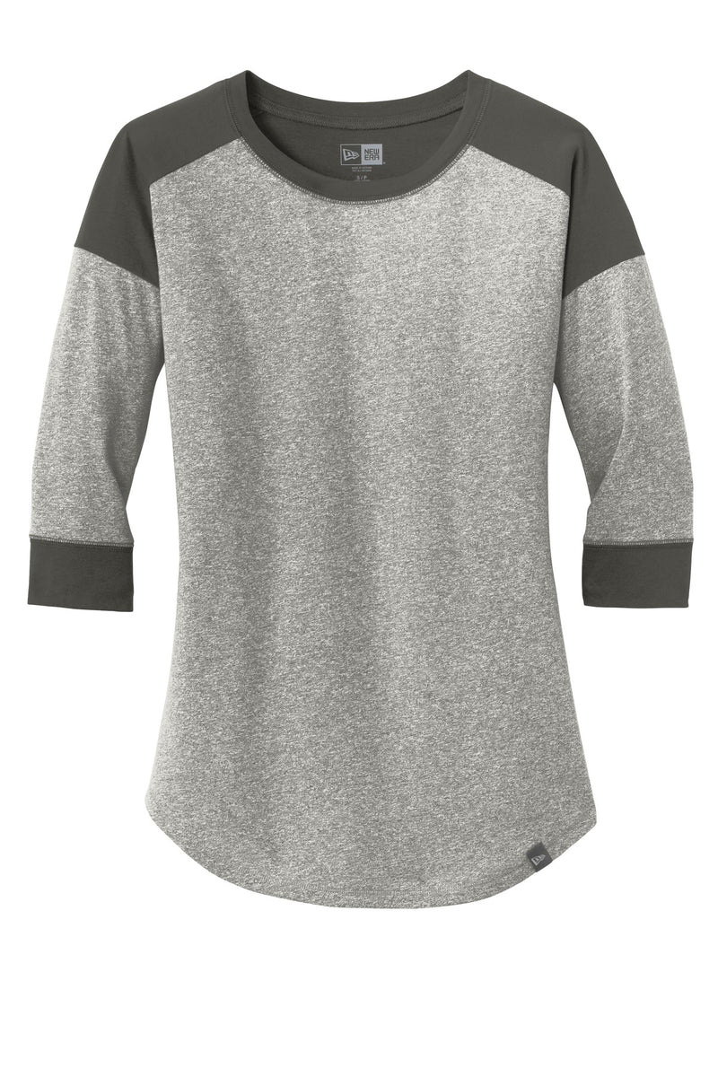 New Era  Women's Heritage Blend 3/4-Sleeve Baseball Raglan Tee - Graphite/ Light Graphite Twist