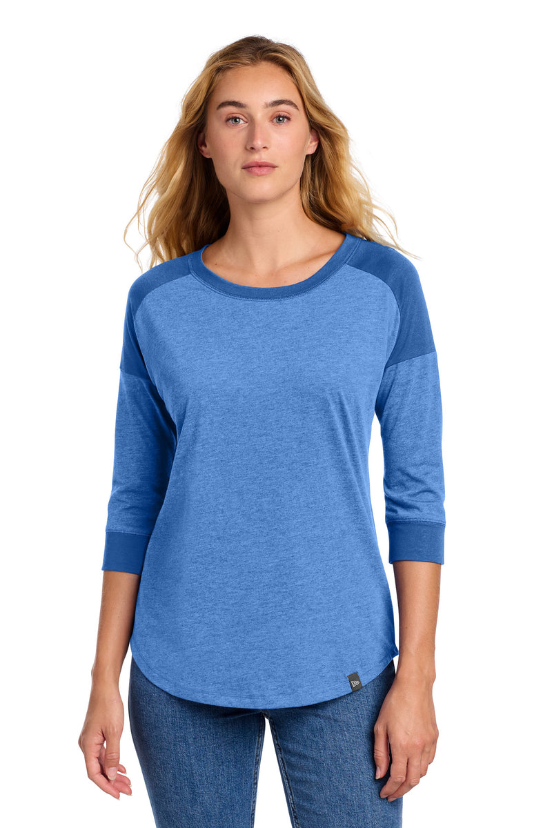 New Era  Women's Heritage Blend 3/4-Sleeve Baseball Raglan Tee - Royal/ Royal Heather