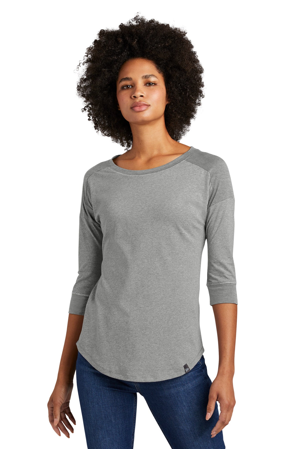 New Era  Women's Heritage Blend 3/4-Sleeve Baseball Raglan Tee - Shadow Grey Heather